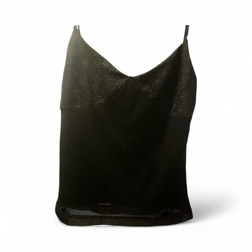 Chic Black Camisole with Sparkle Detail